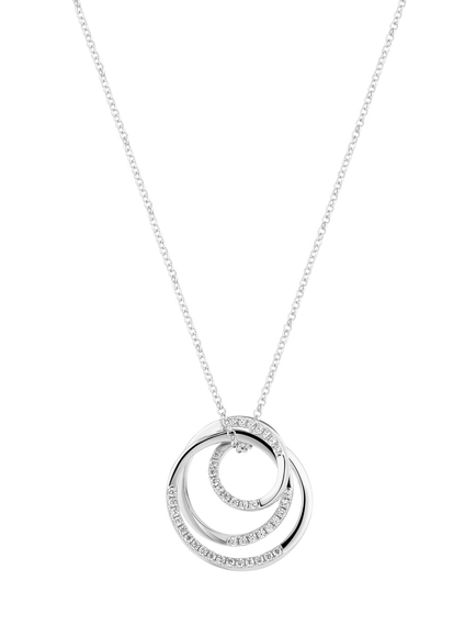 Sif Jakobs Jewellery Cubic Zirconia Spirale Necklace, Silver, Silver