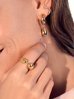 Sif Jakobs Jewellery Goccia Pianura Open Ring, Gold - view 2, Gold