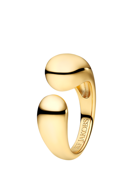 Sif Jakobs Jewellery Goccia Pianura Open Ring, Gold, Gold
