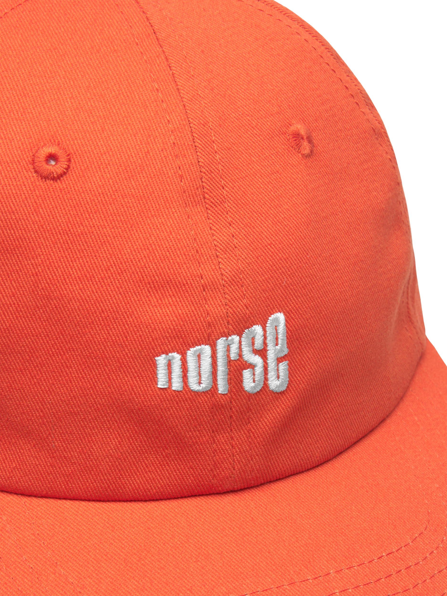 Product image 2 of 3, which shows Norse Projects Organic Cotton Twill Six-Panel Sports Cap, Blood Orange