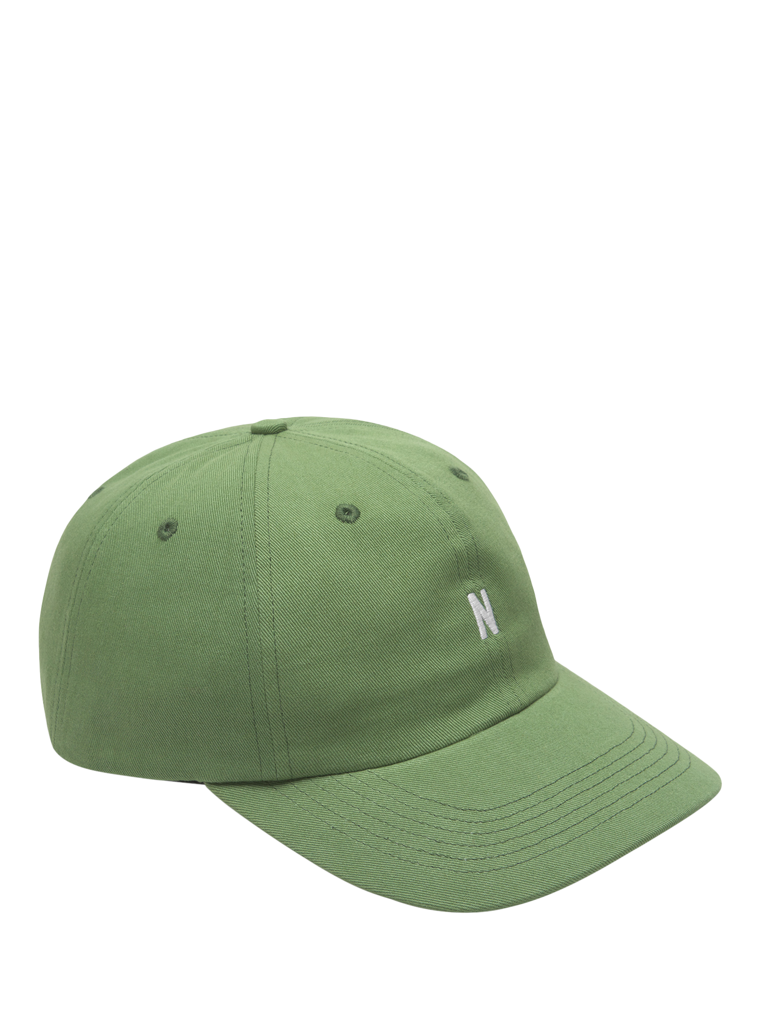 Product image 1 of 2, which shows Norse Projects Twill Sports Cap, Moss Green