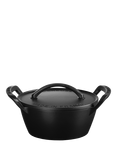 Le Creuset Outdoor Cast Iron Round Casserole, 25cm, Matte Black