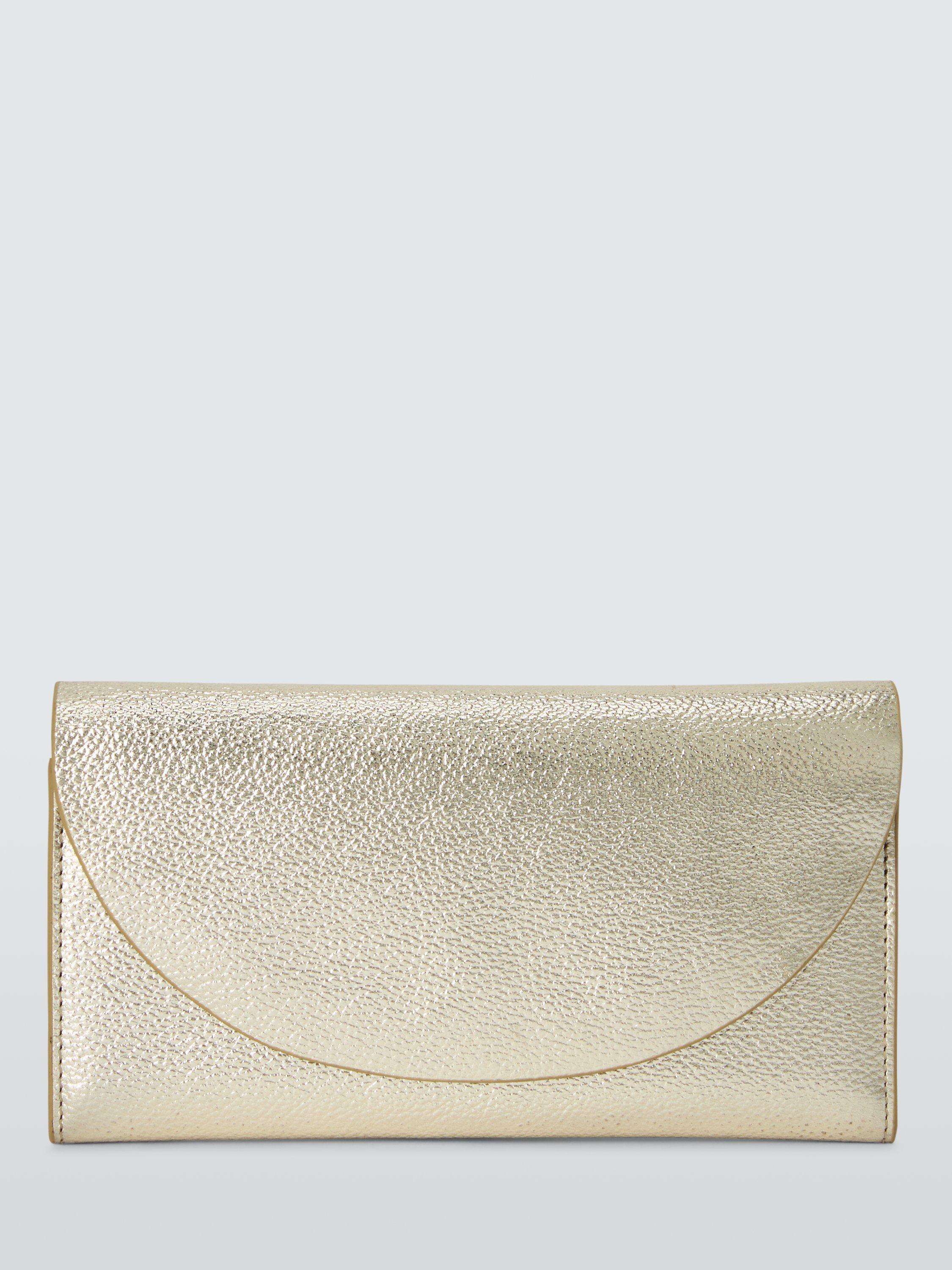 Product image 1 of 4, which shows John Lewis Ara Leather Purse, Gold