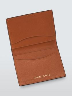 John Lewis Leather Bifold Card Holder, Red - view 2, Black