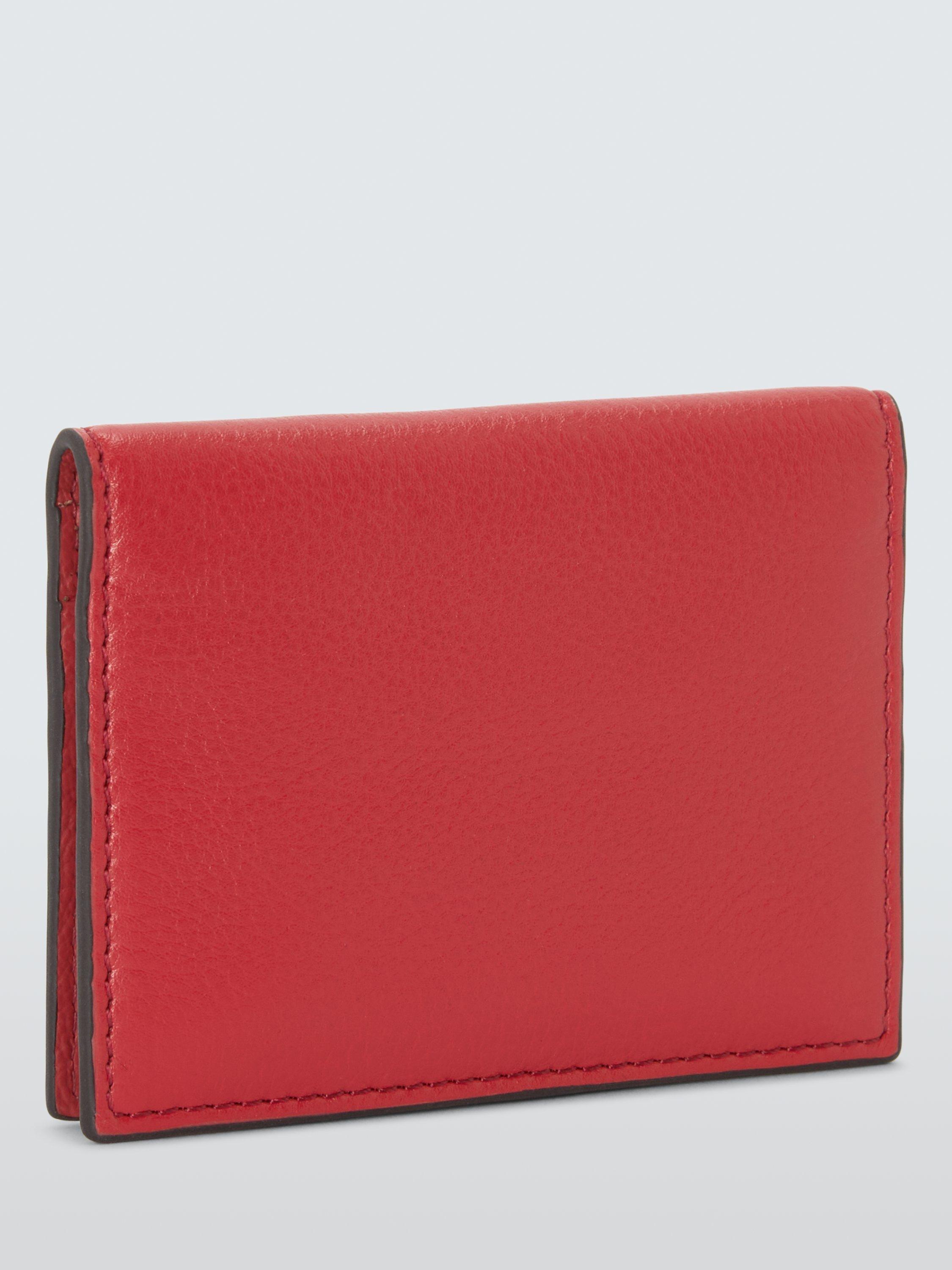 Product image 3 of 4, which shows John Lewis Leather Bifold Card Holder, Red