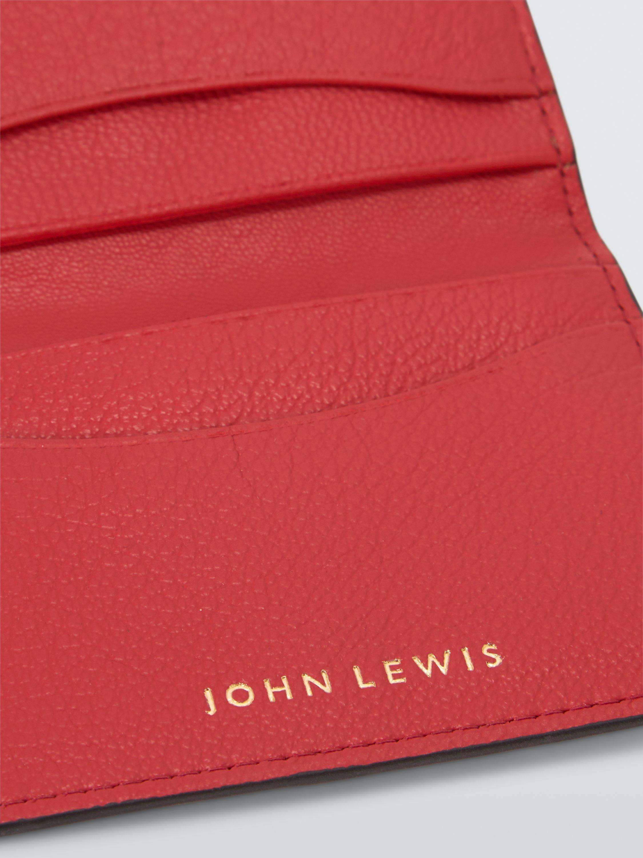 Product image 4 of 4, which shows John Lewis Leather Bifold Card Holder, Red