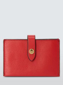 John Lewis Concertina Leather Card Holder, Red, Red