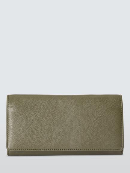 John Lewis Mason Leather Purse, Khaki