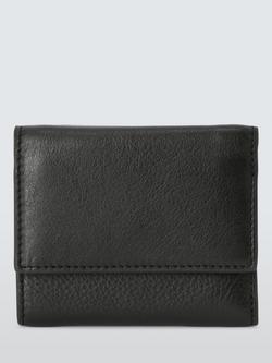 John Lewis Leather Medium Tri-Fold Purse, Black