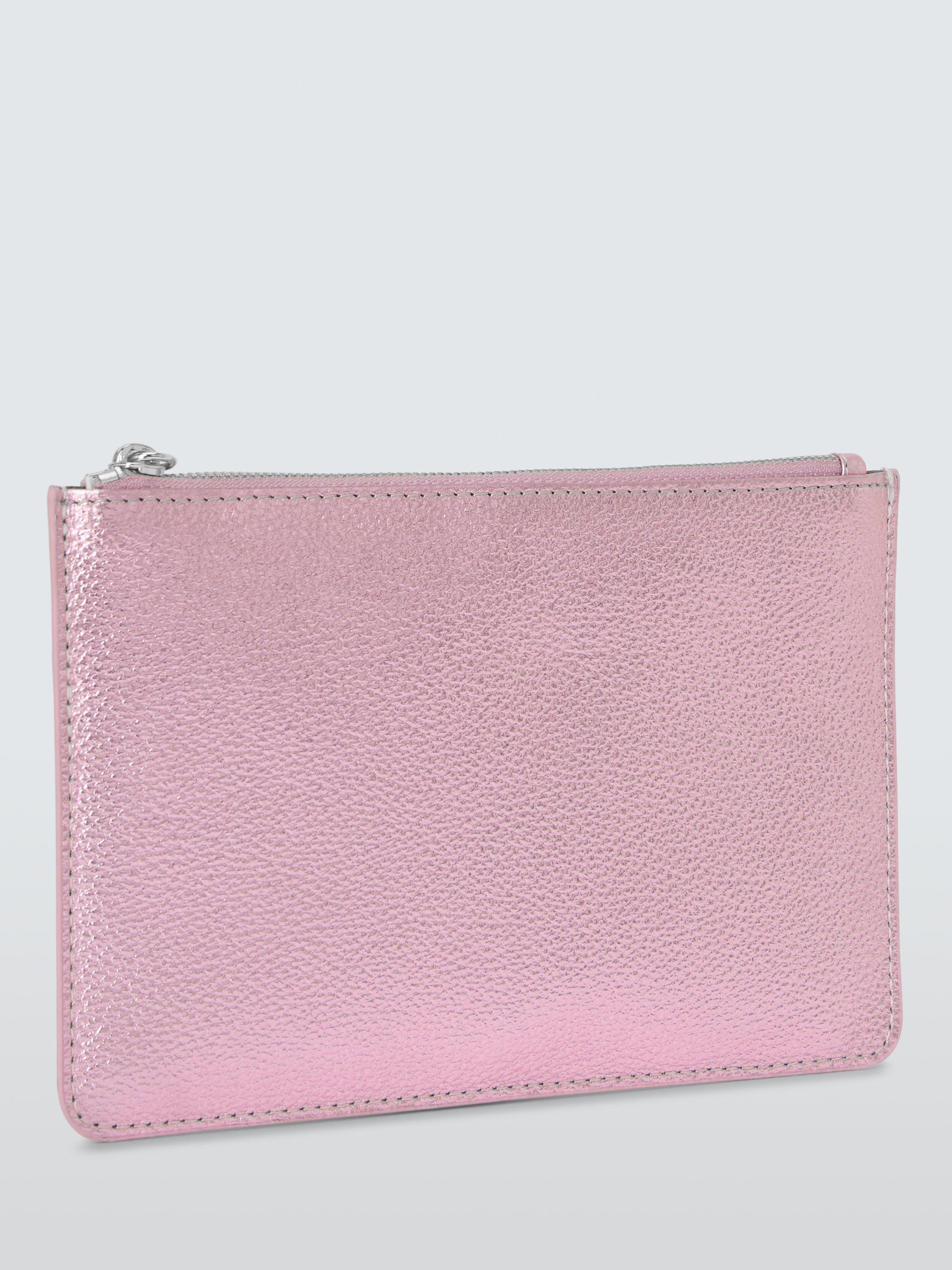 Product image 2 of 4, which shows John Lewis Metallic Leather Tassel Purse, Pink