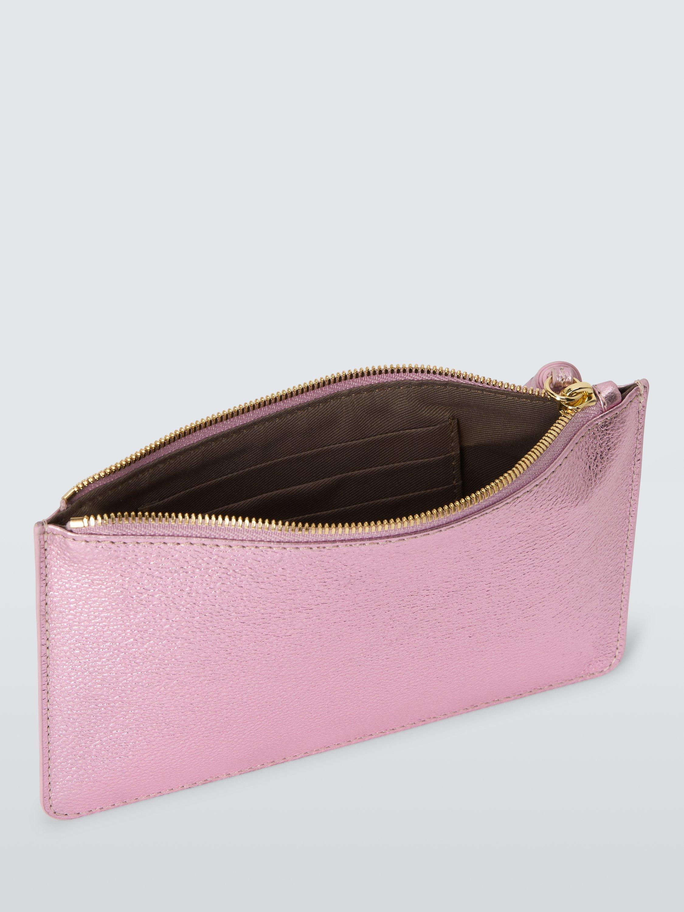 Product image 3 of 4, which shows John Lewis Metallic Leather Tassel Purse, Pink