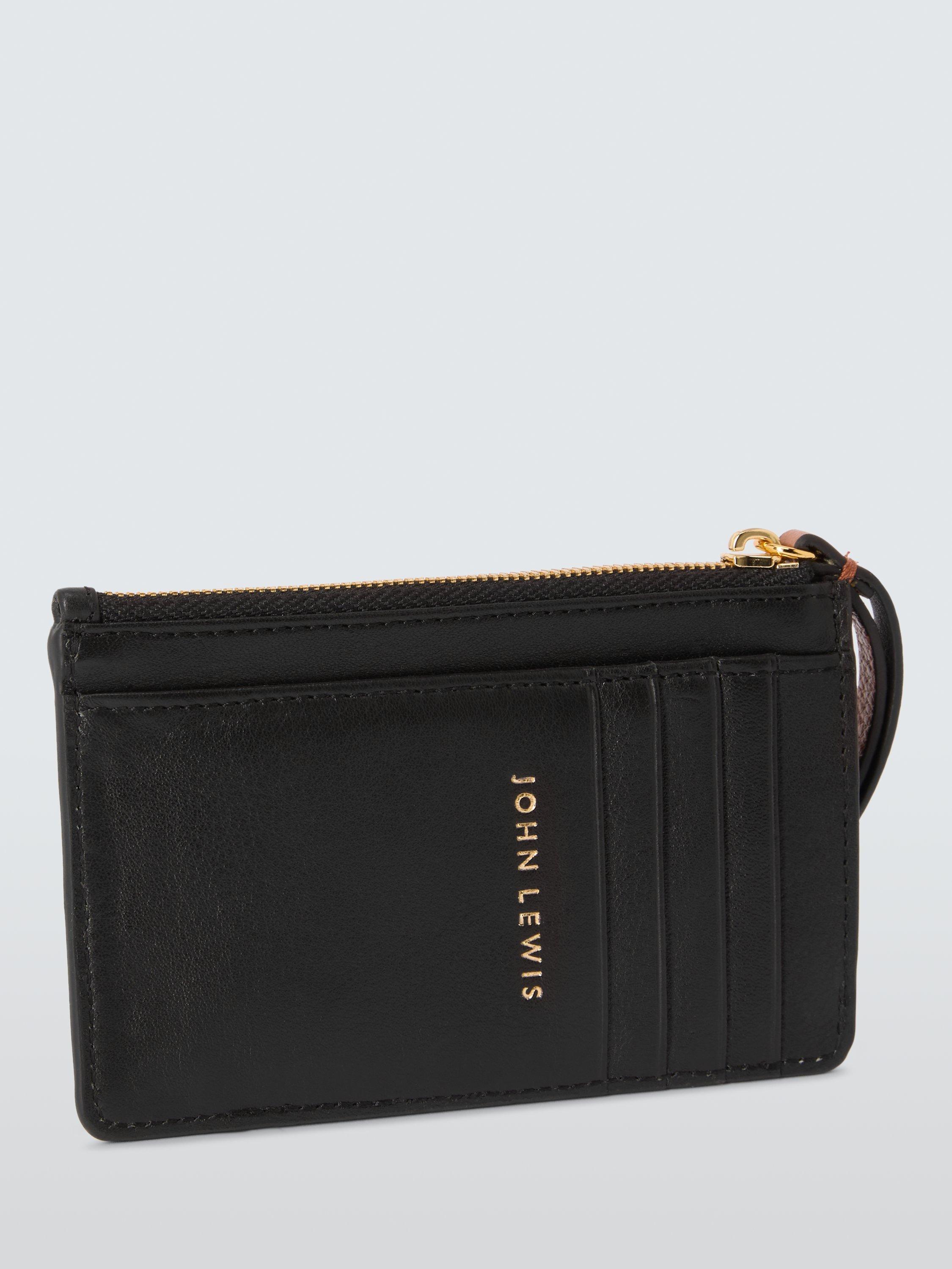 Product image 2 of 4, which shows John Lewis Leather Wristlet Card Holder, Black