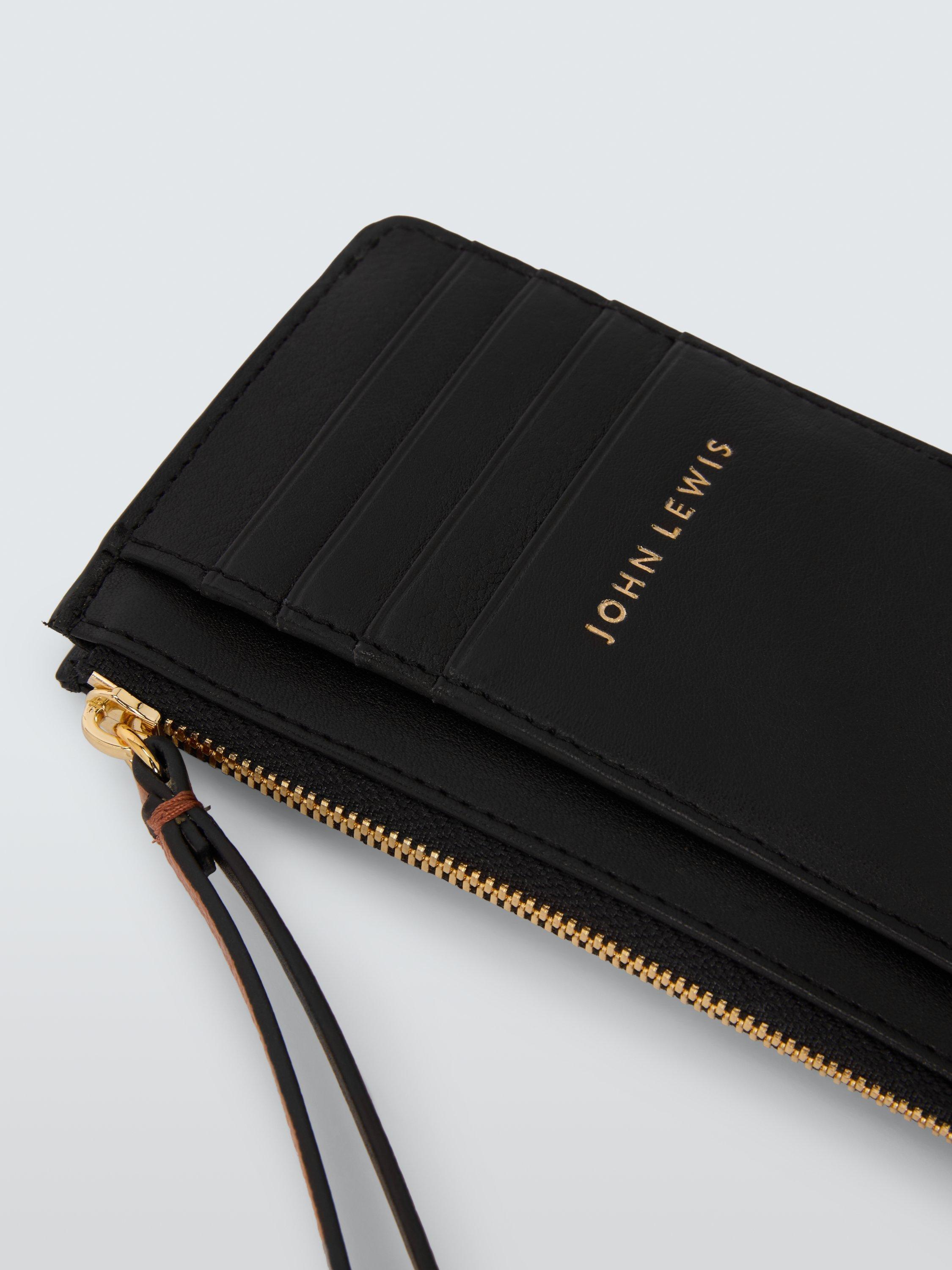 Product image 4 of 4, which shows John Lewis Leather Wristlet Card Holder, Black
