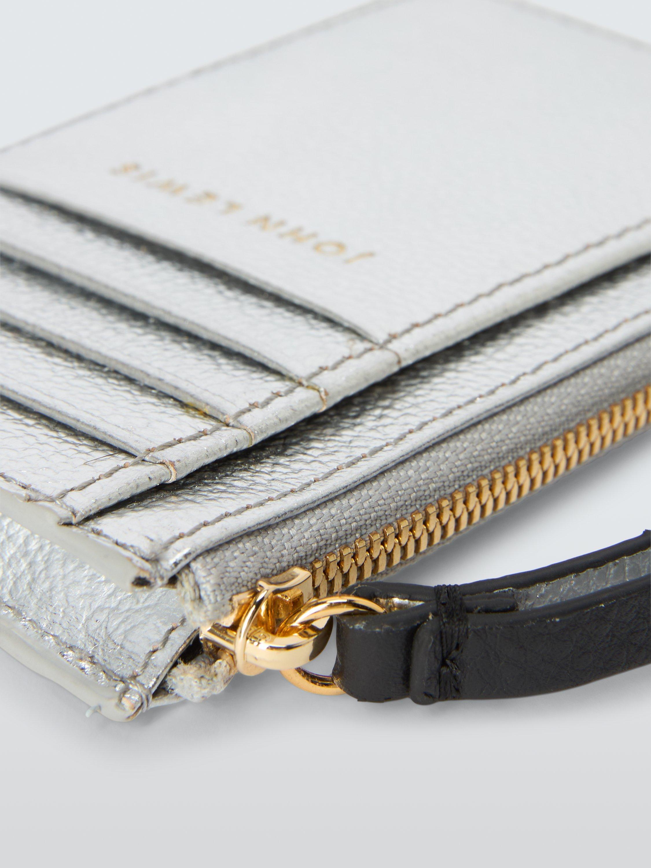 Product image 4 of 4, which shows John Lewis Metallic Leather Wristlet Card Holder, Silver