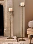 nkuku Sundra Candle Stand, Small, Antique Brass