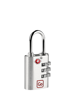 Go Travel TSA Approved Luggage 3-Digit Classic Combination Padlock, Silver