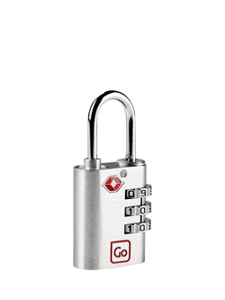 Go Travel TSA Approved Luggage 3-Digit Classic Combination Padlock, Silver, Silver
