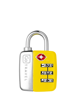 Go Travel TSA Approved Luggage 3-Digit Combination Padlock, Pack of 2, Yellow - view 2, Yellow