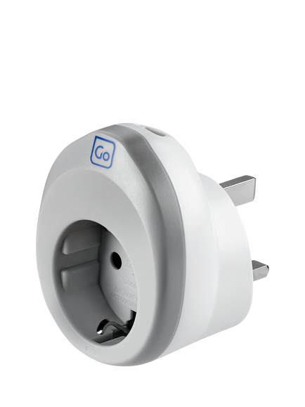 Go Travel EU to UK 25W USB-C Fast Charge Plug Adaptor, White