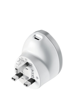 Go Travel EU to UK 25W USB-C Fast Charge Plug Adaptor - view 2, White