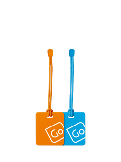 Go Travel Luggage Tags, Pack of 2, Orange/Blue, Yellow, Green