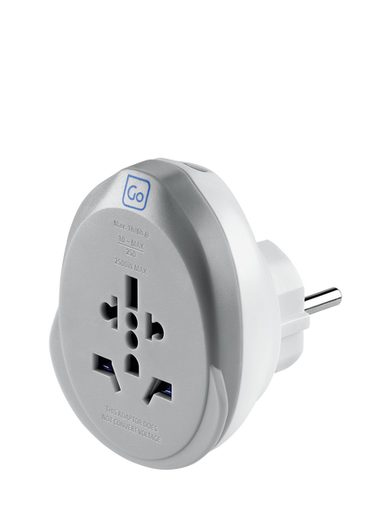 Go Travel Worldwide to EU 25W USB-C Fast Charge Plug Adaptor, White