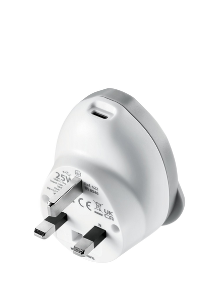 Go Travel Worldwide to UK 25W USB-C Fast Charge Plug Adaptor - view 2, White