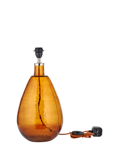 nkuku Baba Large Tall Glass Table Lamp Base, Burnt Amber