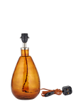 nkuku Baba Small Tall Glass Table Lamp Base, Burnt Amber