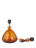 nkuku Baba Small Wide Glass Table Lamp Base, Burnt Amber