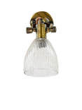 nkuku Rani Single Etched Glass Shade Wall Light, Antique Brass