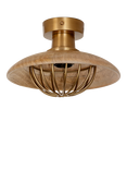 nkuku Chakai Semi Flush Mango Wood Shade Ceiling Light, Natural