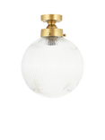 nkuku Konnie Ribbed Glass Globe Bathroom Ceiling Light, Clear