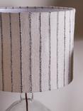 nkuku Sanja Cotton Drum Lampshade, Off White/Grey