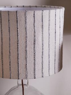 nkuku Sanja Cotton Drum Lampshade, Off White/Grey - view 2, Off White Grey