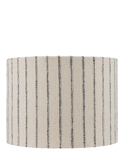 nkuku Sanja Cotton Drum Lampshade, Off White/Grey, Off White Grey