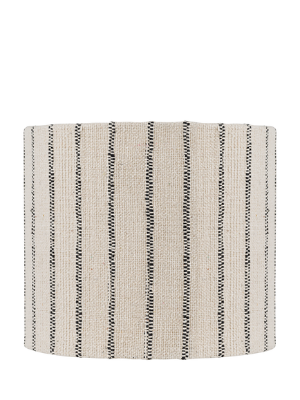 nkuku Sanja Cotton Drum Lampshade, Off White/Grey, Off White Grey