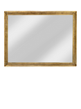 nkuku Yadur Large Rectangular Wall Mirror, 100 x 76cm, Antique Brass