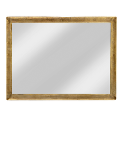 nkuku Yadur Large Rectangular Wall Mirror, 100 x 76cm, Antique Brass, Antique Brass