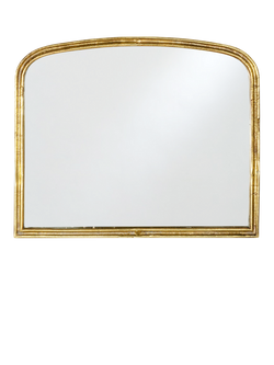 nkuku Almora Arched Metal Frame Wall Mirror, 65 x 80cm, Antique Brass, Antique Brass