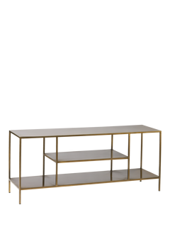 nkuku Mahi Media Shelving Unit, Brass