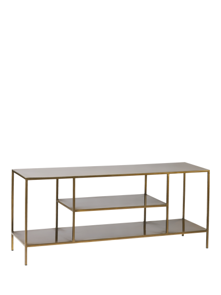 nkuku Mahi Media Shelving Unit, Brass, Brass
