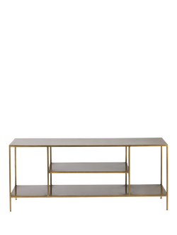 nkuku Mahi Media Shelving Unit, Brass - view 2, Brass