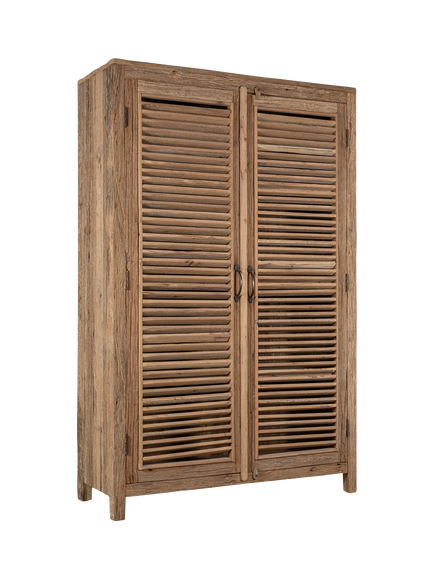 nkuku Ibo Slatted Cabinet, Large, Natural - view 2, Natural