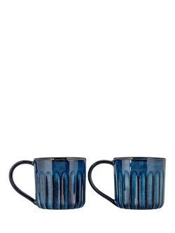 nkuku Moda Mug, Set of 2, 300ml, Deep Blue, Deep Blue