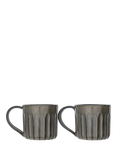 nkuku Moda Ceramic Mug, Set of 2, 300ml, Pewter