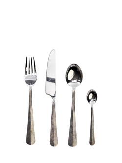 nkuku Osko Stainless Steel Cutlery Set, 16 Piece/4 Place Settings, Silver, Silver