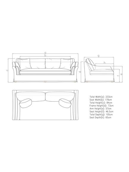 John Lewis Bude Grand 4 Seater Sofa - view 2, Ocean Linen
