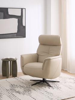 John Lewis Float Zero Gravity Power Recliner Leather Chair - view 2, Natural Leather