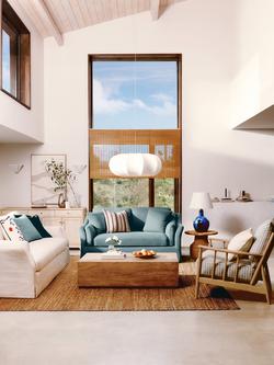 John Lewis Bude Medium 2 Seater Sofa, Easy Clean Natural Linen - view 2, Natural Native Linen